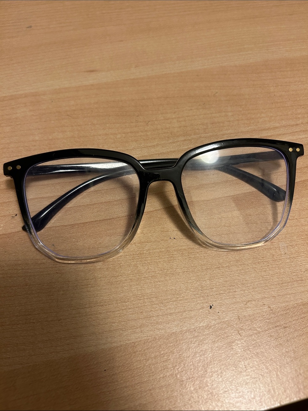 $2 ADD ON - Black to Clear Ombre Square Glasses